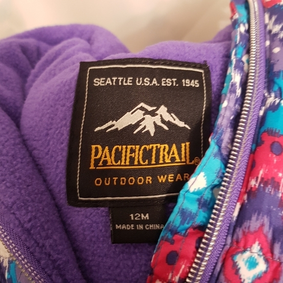 Pacific Trail girls 12 months 2 piece purple & teal snow suit NWT - Picture 5 of 7